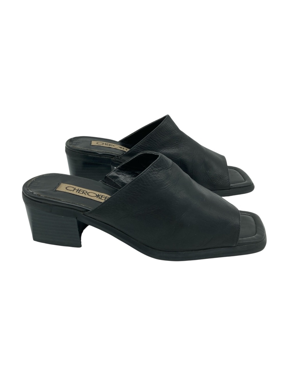 Vintage Cherokee Square Toe Leather Mules